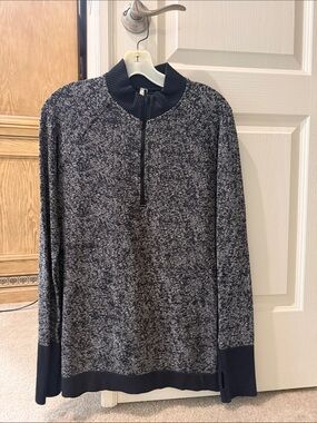 lululemon athletica Men's Black & Gray Heather Zip-Up Sweater